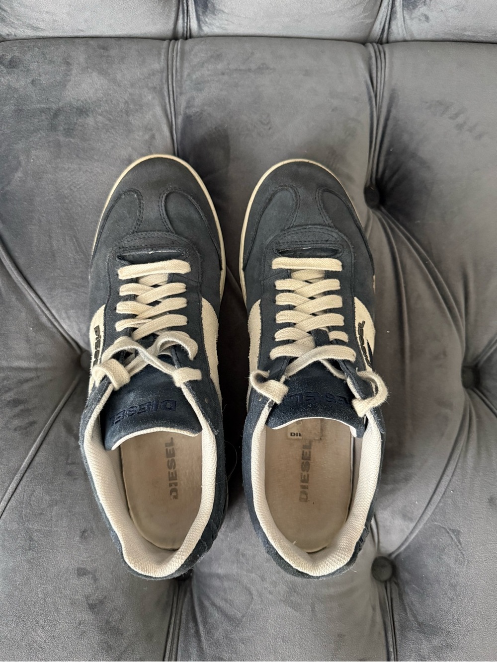 Diesel Lounge Men’s Sneakers Blue Suede Leather Casual Shoes Size 10,5 Box Y2K - Picture 4 of 12